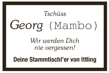 Traueranzeige von Georg  von Pegnitz-Zeitung
